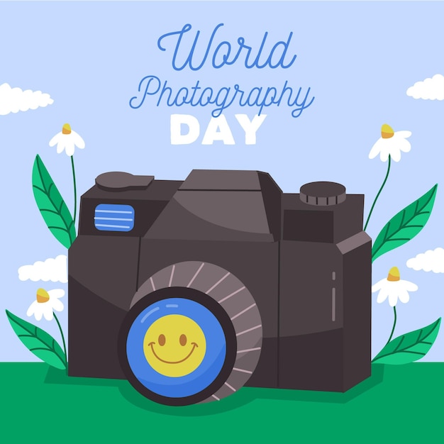 Gratis vector hand getrokken stijl wereld fotografie dag