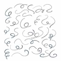 Gratis vector hand getrokken swirl vormen grote reeks