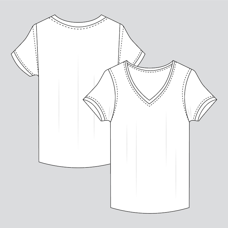 Gratis Vector hand getrokken t-shirt overzicht illustratie