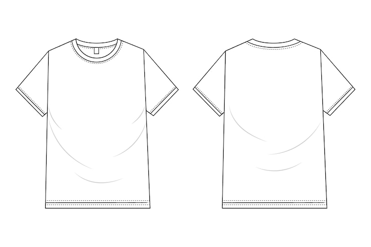Gratis Vector hand getrokken t-shirt overzicht illustratie