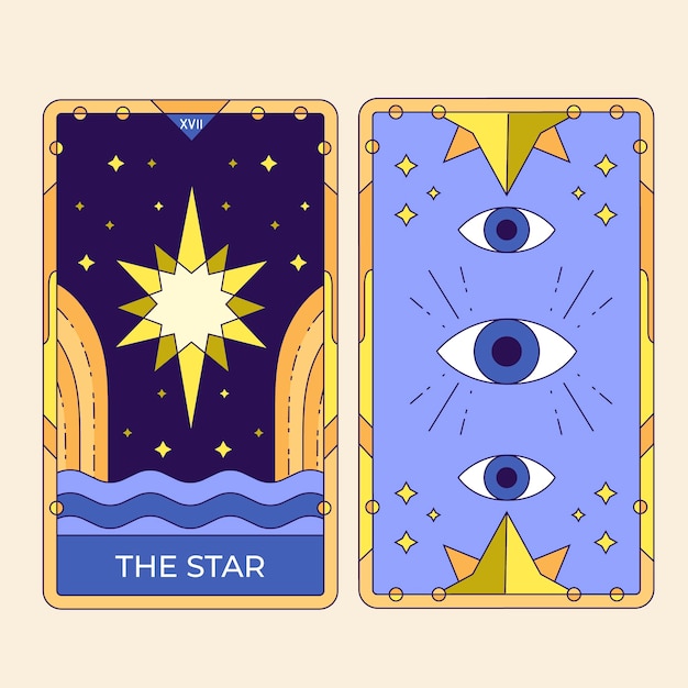 Gratis vector hand getrokken tarotkaarten illustratie