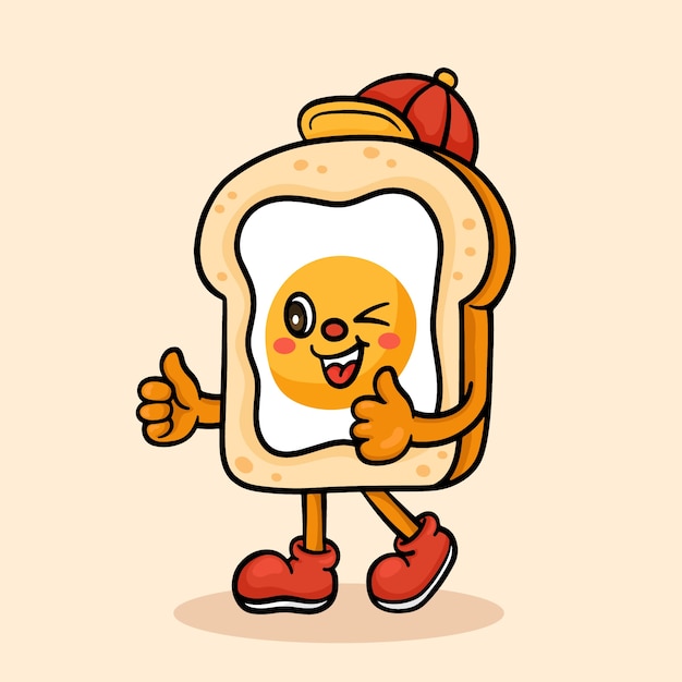 Gratis vector hand getrokken toast cartoon afbeelding