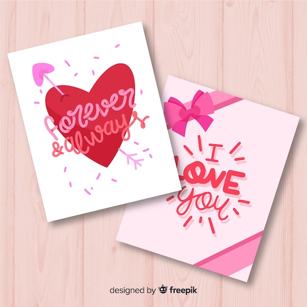 Gratis vector hand getrokken valentijn kaart