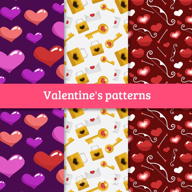 Hand getrokken valentijn patroon collectie
