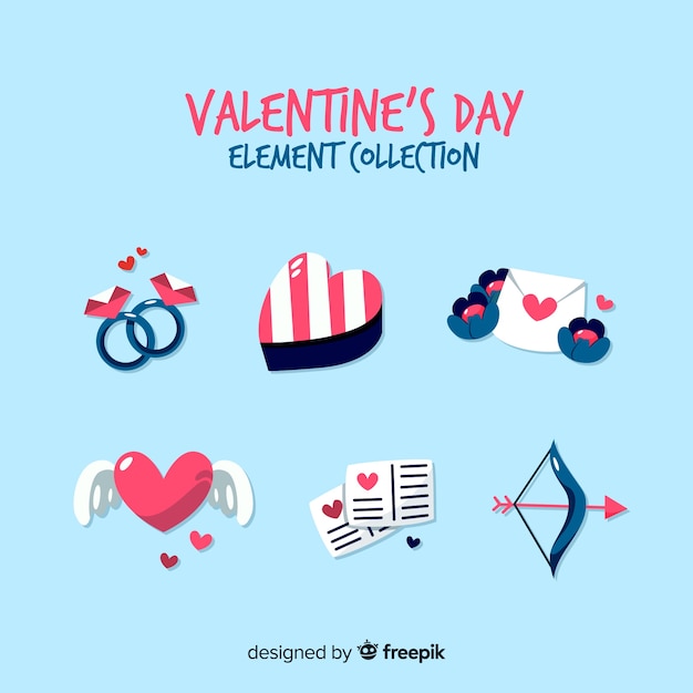 Hand getrokken valentijnsdag element collectie