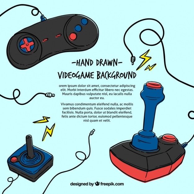 Gratis vector hand getrokken videogame bakcground