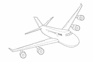 Gratis vector hand getrokken vliegtuig schets illustratie