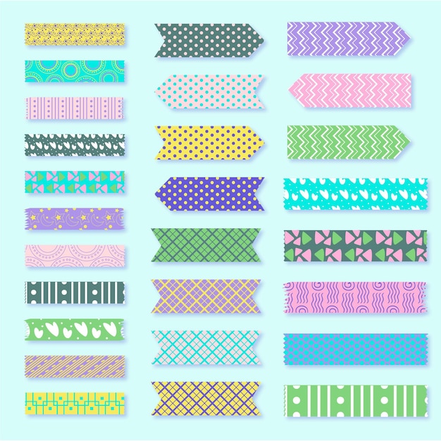 Hand getrokken washi tape-collectie