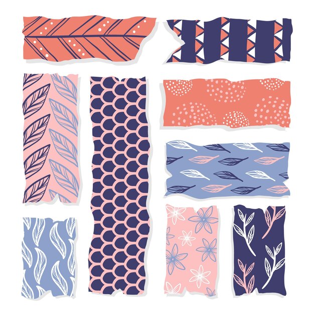 Hand getrokken washi tape-collectie