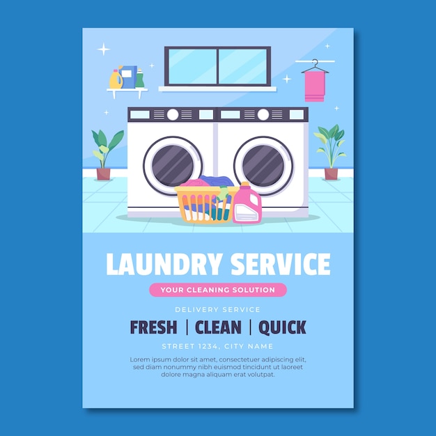 Gratis vector hand getrokken wasservice poster