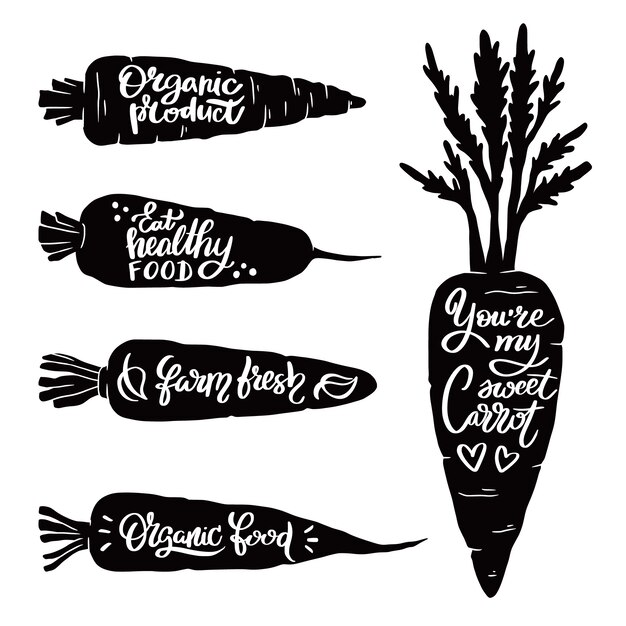 Hand getrokken wortel silhouet illustratie