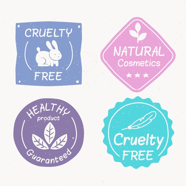 Hand getrokken wreedheid gratis badge-collectie
