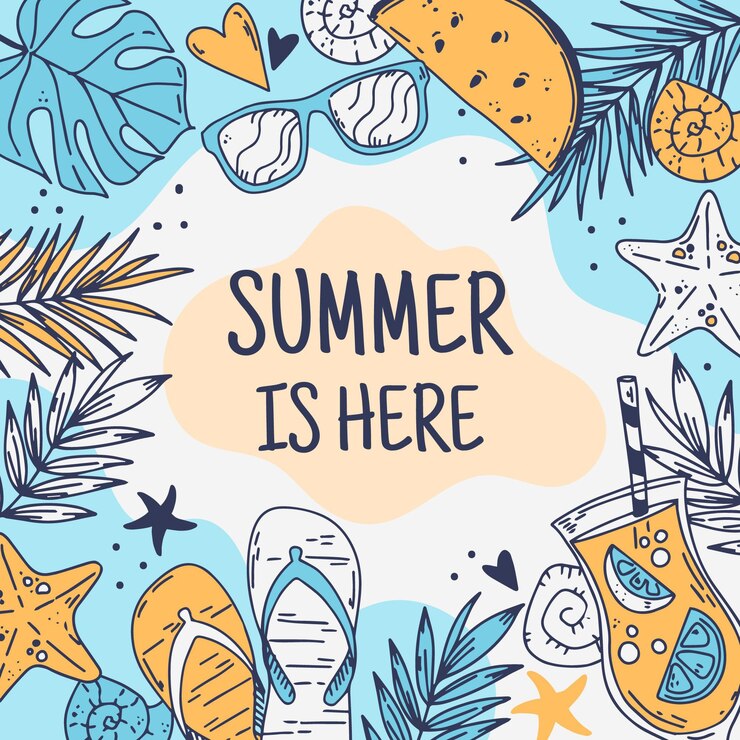 Gratis Vector hand getrokken zomer illustratie