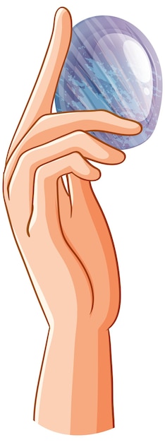 Gratis vector hand met maansteen geïsoleerd