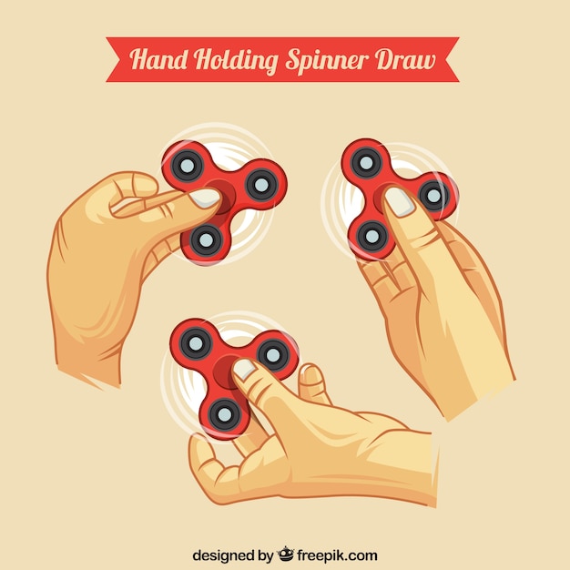 Gratis vector hand met spinners collectie