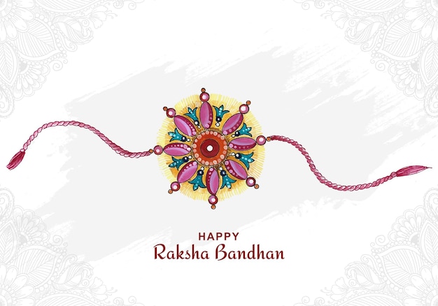 Gratis vector hand tekenen artistieke raksha bandhan indiase festivalkaart ontwerp