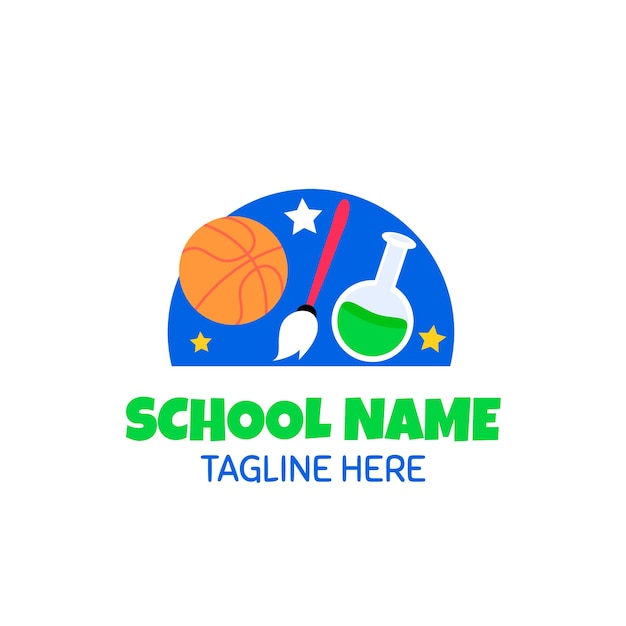 Hand tekenen basisschool logo ontwerp