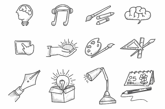 Hand tekenen bedrijfsidee doodles schetsontwerp