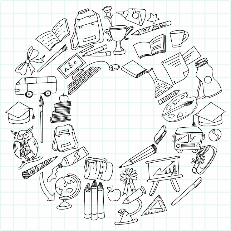 Gratis Vector hand tekenen onderwijs doodle schets icoon set