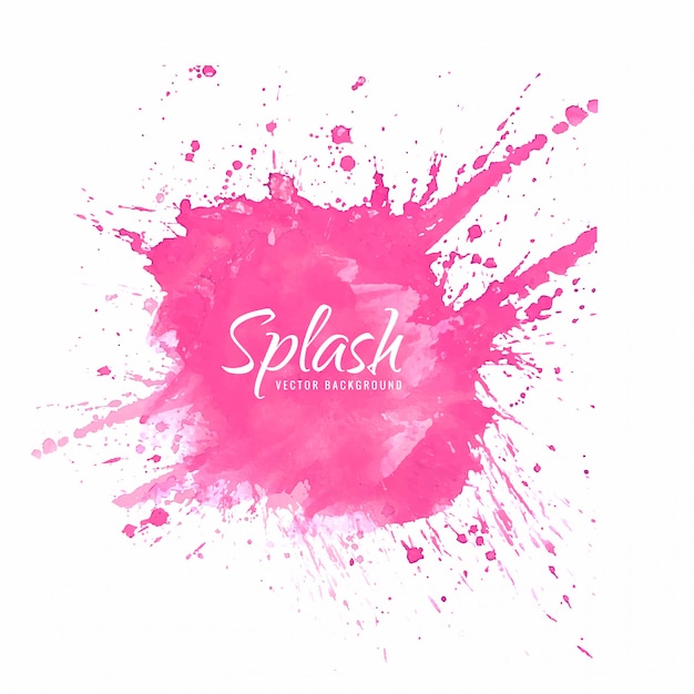 Gratis vector hand tekenen roze splash aquarel