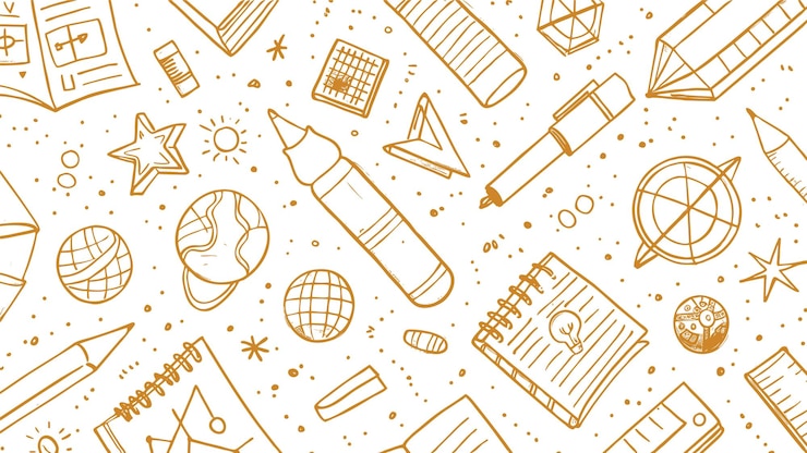 Gratis Vector hand tekenen van onderwijsmateriaal patroon