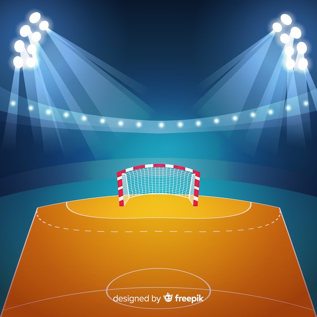 Gratis vector handbal veld realistische achtergrond