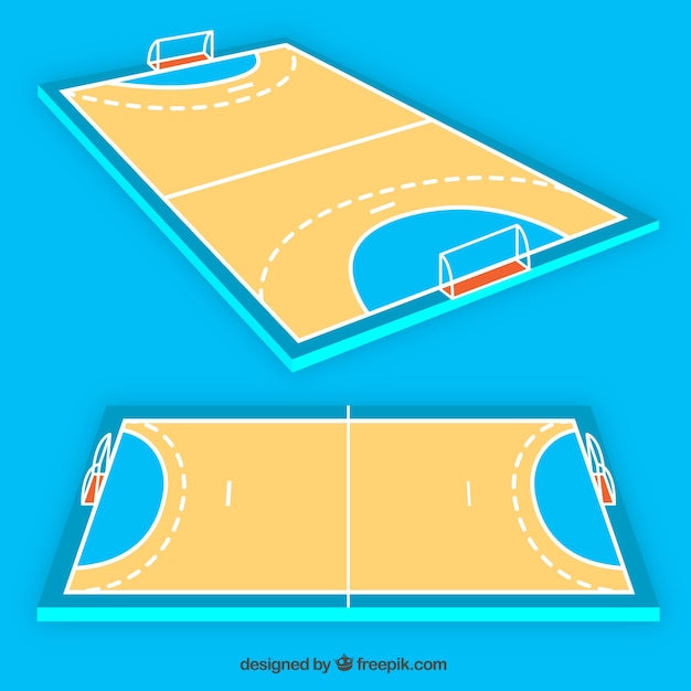 Gratis vector handbalveld in perspectief