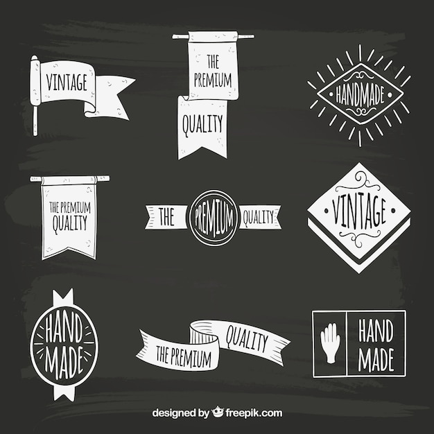 Gratis vector handgemaakte kwaliteit badges