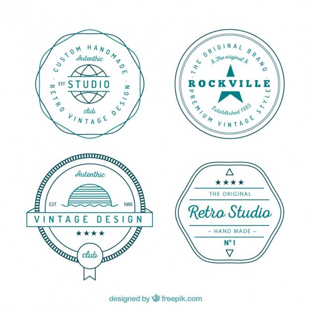 Handgemaakte retro badges