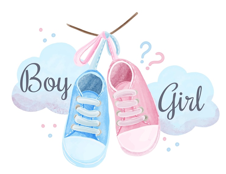 Gratis Vector handgeschilderd aquarel gender reveal concept