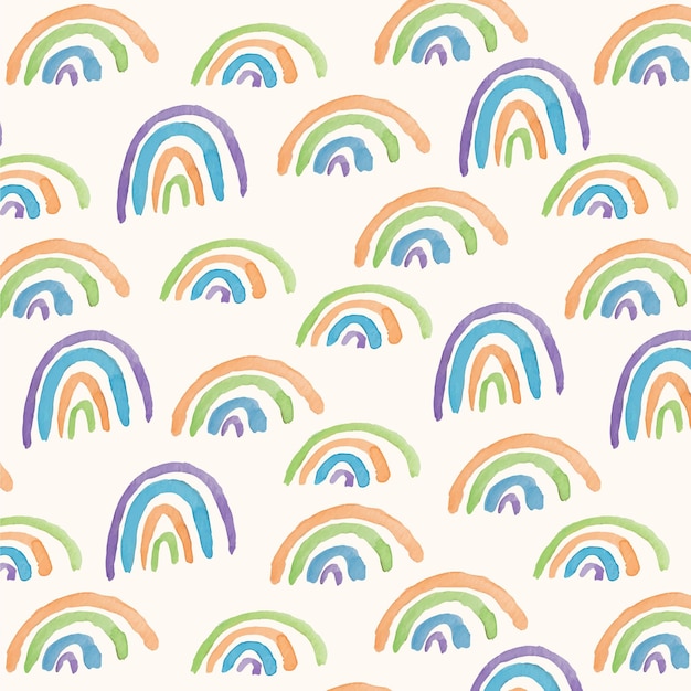 Gratis vector handgeschilderd aquarel regenboogpatroonontwerp pattern