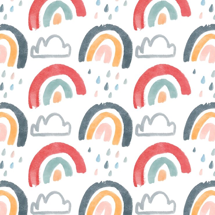 Gratis Vector handgeschilderd aquarel regenboogpatroonontwerp