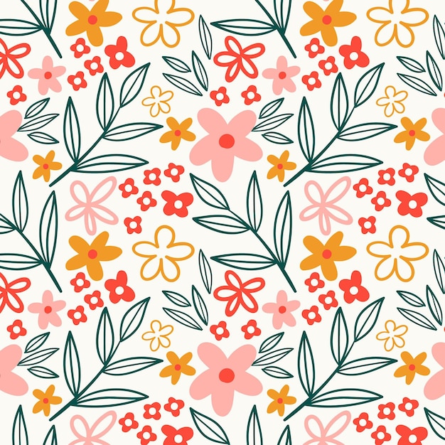 Handgeschilderde abstract floral patroon