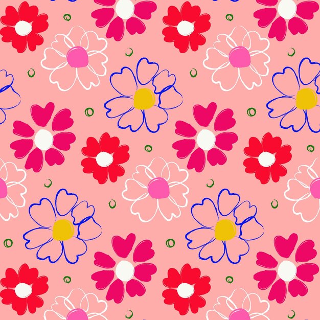 Handgeschilderde abstract floral patroon