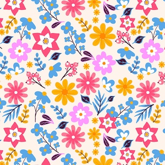 Handgeschilderde abstract floral patroon