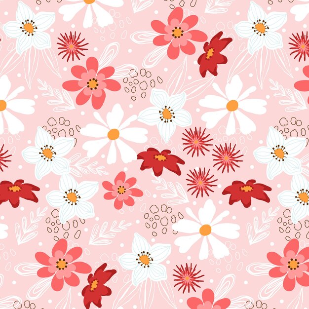 Handgeschilderde abstract floral patroon