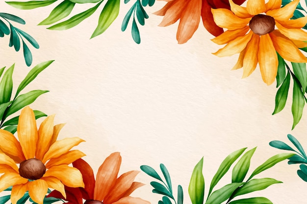 Gratis vector handgeschilderde aquarel bloemen achtergrond