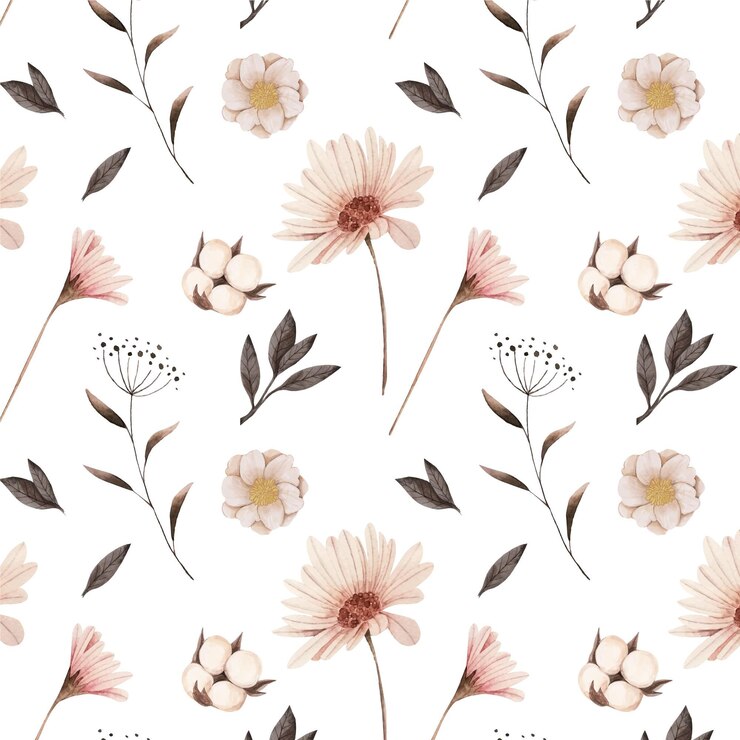 Gratis Vector handgeschilderde aquarel bloemmotief in perzikkleurige tinten