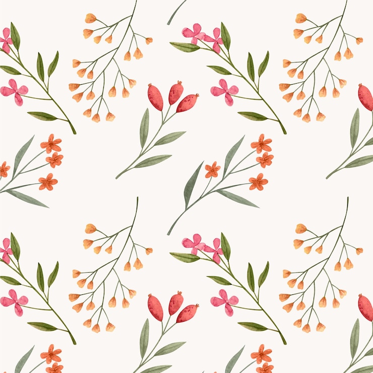 Gratis Vector handgeschilderde aquarel botanische patroon