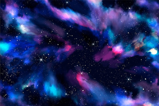 Gratis vector handgeschilderde aquarel galaxy achtergrond