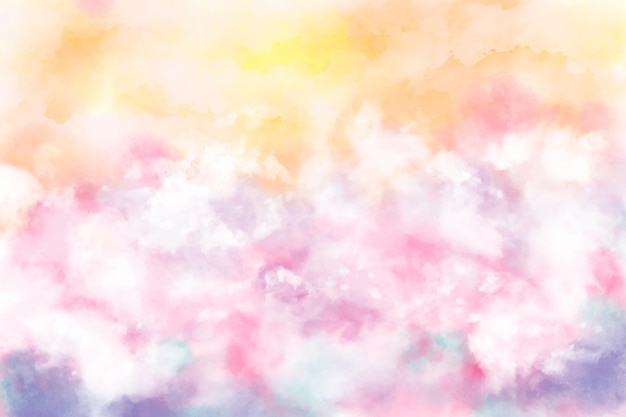 Handgeschilderde aquarel pastel hemelachtergrond