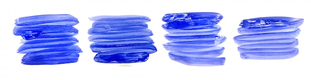 Handgeschilderde aquarel penseelstreek in blauwe kleuren