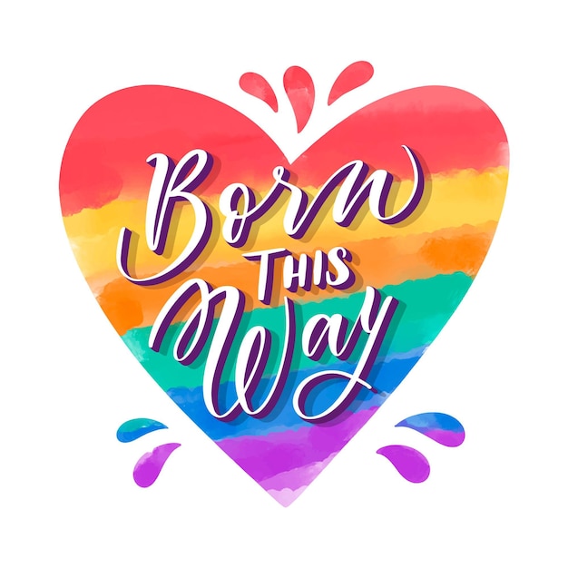 Gratis vector handgeschilderde aquarel pride-dag belettering