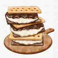 Gratis vector handgeschilderde aquarel s'more illustratie