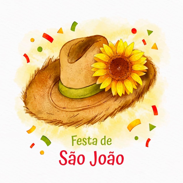 Gratis vector handgeschilderde aquarel sao joao illustratie