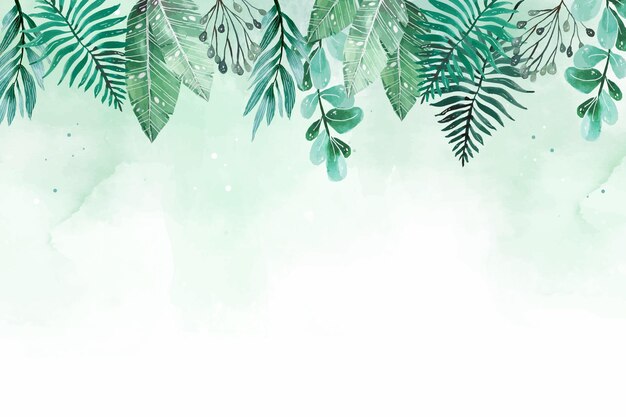 Handgeschilderde aquarel tropische bladeren zomer achtergrond