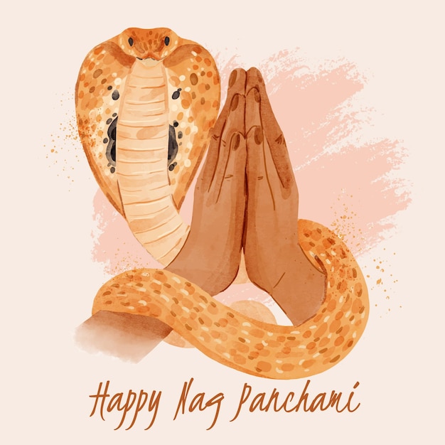 Gratis vector handgeschilderde aquarel zeur panchami illustratie