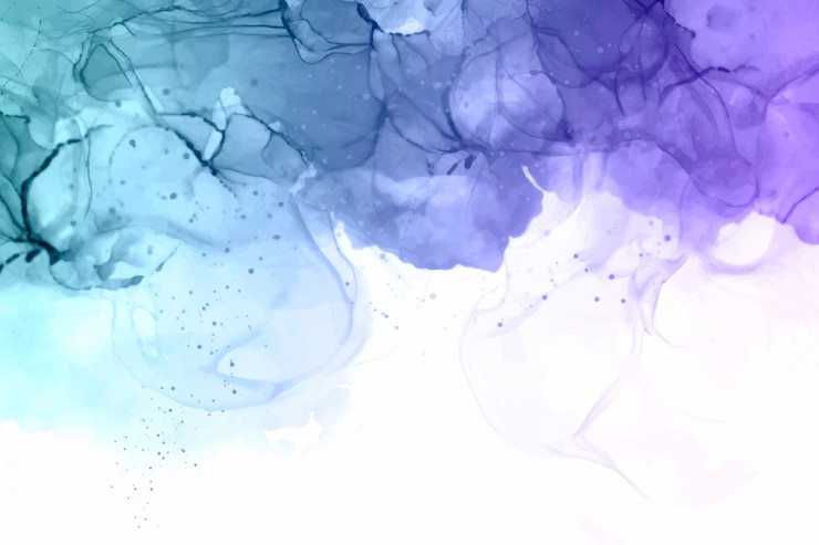 Gratis Vector handgeschilderde blauwe en paarse achtergrond
