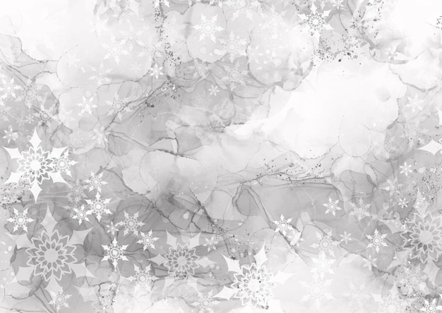 Handgeschilderde elegante kerstachtergrond met sneeuwvlokkenontwerp