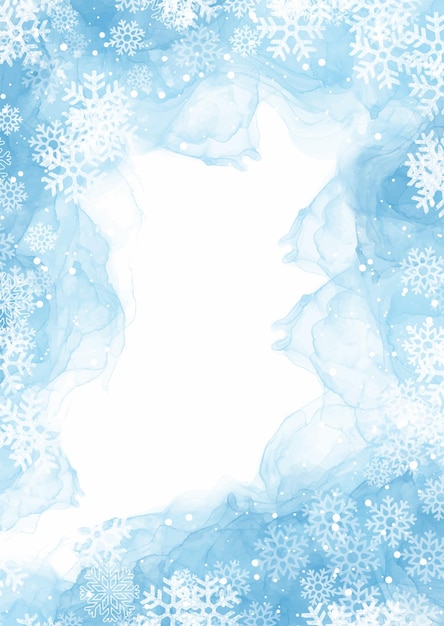 Gratis vector handgeschilderde kerst aquarel achtergrond met sneeuwvlokken ontwerp